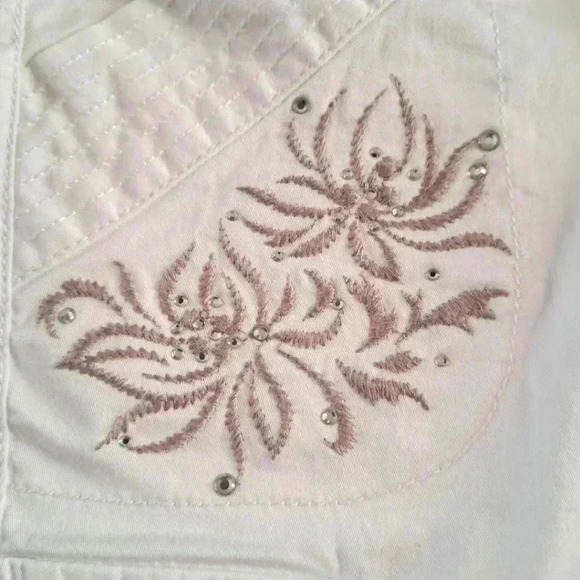 INC International Concepts White Size 10 Cargo Pants  Embroidered Adjustable - Picture 4 of 13